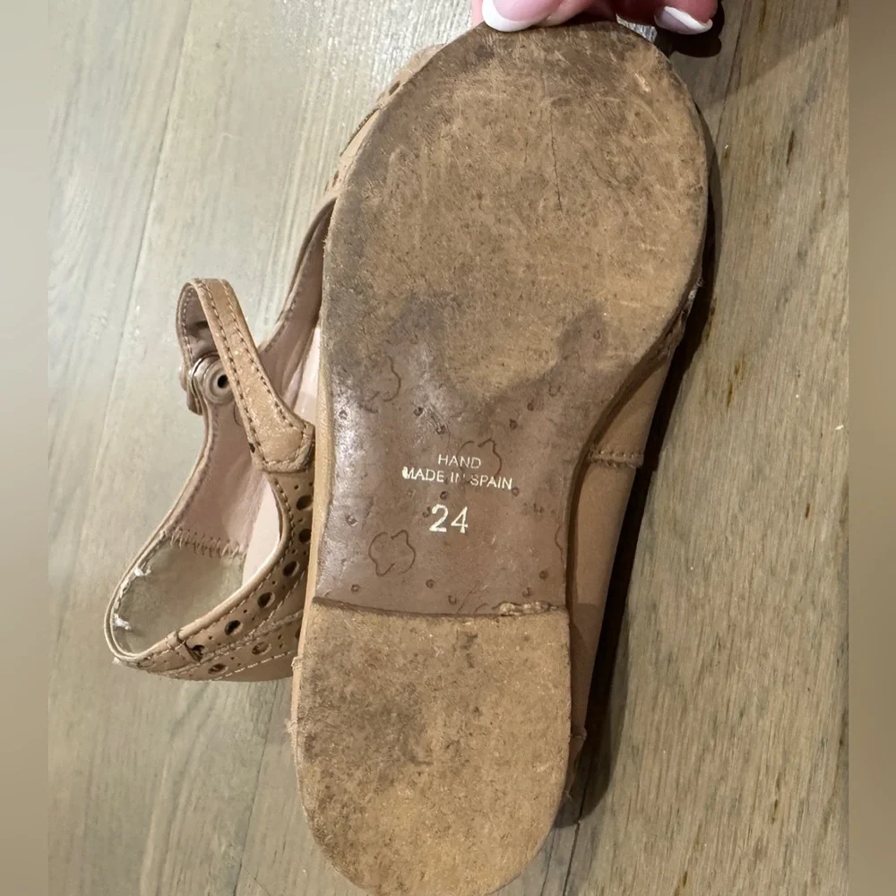 Papanatas Brown Leather Mary Janes Sz 24 Girls | Spanish Wingtip Shoes